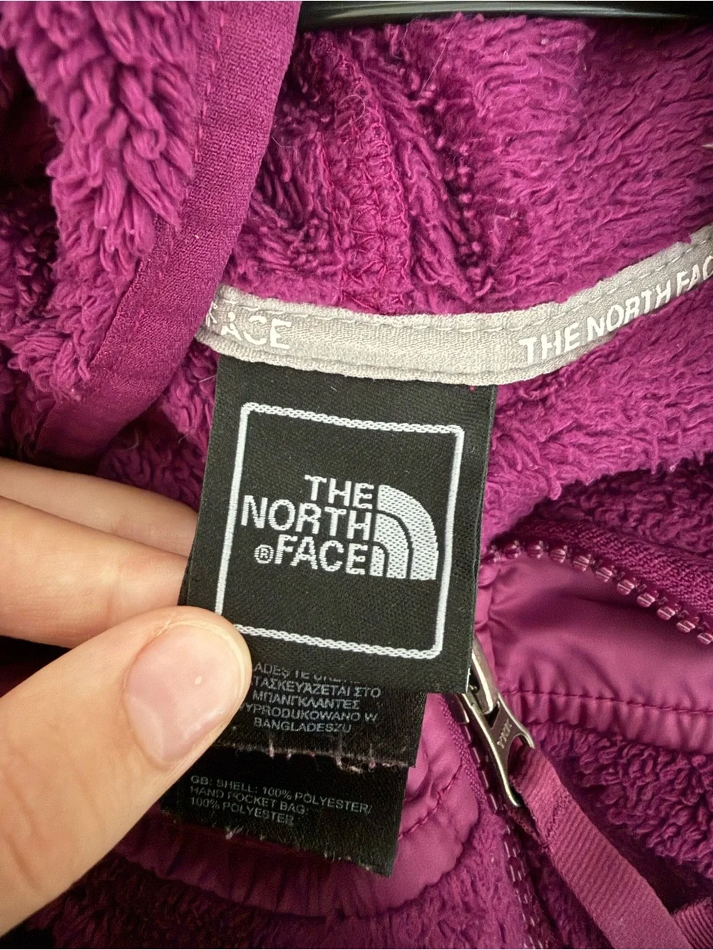 The North Face Kids Purple Hooded Plush Puffer Jacket